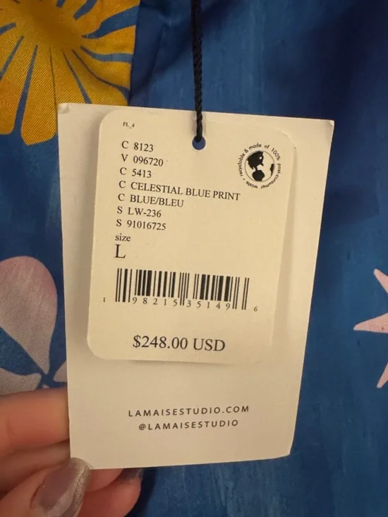 Free People Blue Wide-Leg Floral Print Pants - Picture 2 of 5